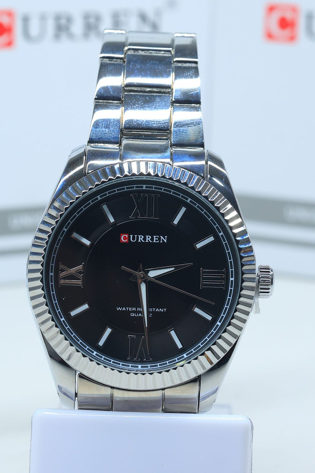 Curren 8453-Luxury Roman Numeral Dial Metal Link Men's Watch